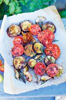 Ofengebackenes Tomaten- Auberginen-Gemüse