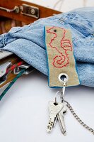 Key chain with sea horse motif