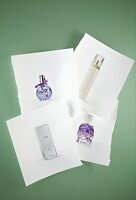Parfüms auf Zettel, von Lanvin, Hugo Boss, Issey Miyake, Givenchy