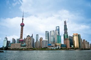 Shanghai, Skyline, Wolkenkratzer, Fluss Huangpu