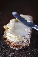 Bread and butter with knife