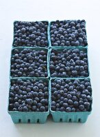 Six Cardboard Cartons of Blueberries