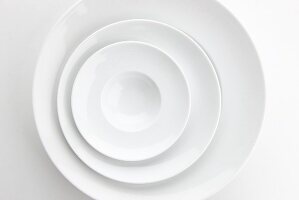 A stack of plates seen from above