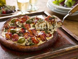 Bacon, Caper and Mushroom Pizza