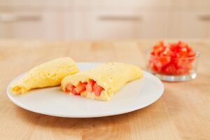 Omlette with tomato filling