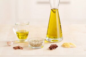 Gewürze und Olivenöl
