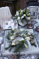 Christmas wreath and bouquet