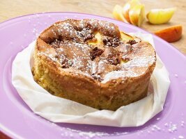 Apple cake on a piece of baking paper