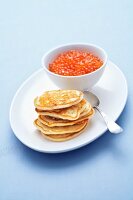 Blinis with salmon caviar