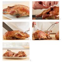 Carving roast duck