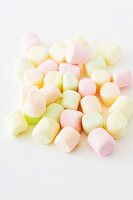 Pastel-coloured marshmallows