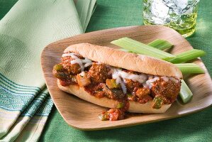 Meatball Sub with Celery Sticks