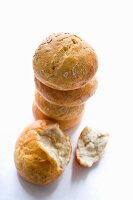 A stack of organic bread rolls