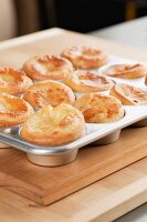 Yorkshire puddings in a muffin tin