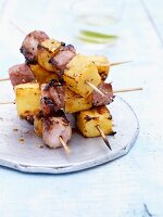 Grilled pork-pineapple kebabs