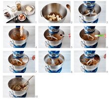Teig für Chocolate Chip Cookies in Küchenmaschine zubereiten