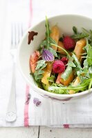 A Summer Salad with Cantaloupe and Raspberries