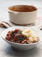 Beef stew with mashed potato