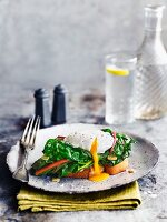 Toast with spinach and poached egg