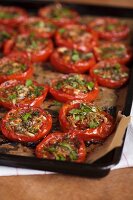 Roasted tomatoes with herbs and salt