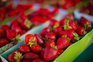 Strawberries in paper punnets