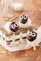 Sheep-shaped cake pops