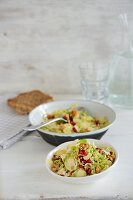 A Brussels sprouts salad with pomegranate seeds