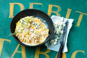 Barley risotto with blue cheese