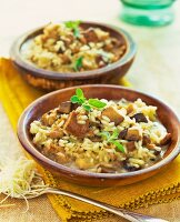 Risotto with mushrooms and grated cheese