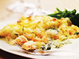 Fish pie (Baked fish dish with mashed potato topping)
