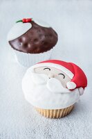 Two Christmas cupcakes