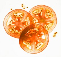 Back lit tomato slices