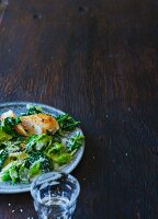 A savoy cabbage medley with coconut and chicken breast