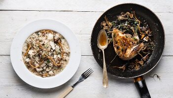 Chicken risotto with herbs