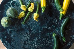 Courgette and courgette flowers