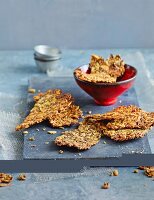 Flaxseed and curry crackers