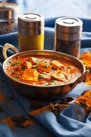 Shahi paneer (cream cheese in a creamy tomato sauce, India)