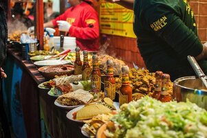 A Mexican street food stand