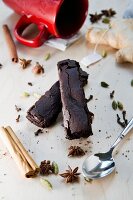 Vegan spiced chocolate biscotti with spices