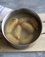 Sausages being boiled