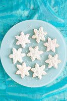 Frozen Christmas biscuits (seen from above)
