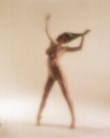 Nude young woman; blurred