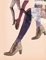 Beine mit Schuhen (Illustration und Fotomontage)