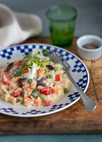 Risotto with tomatoes and peas