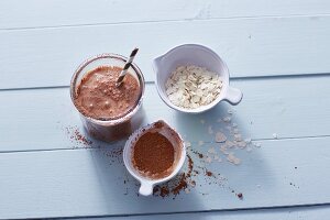 A coconut and banana smoothie with oats
