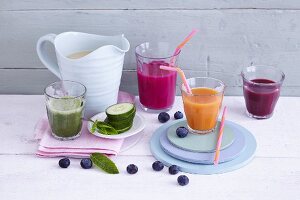 Colourful smoothies for children