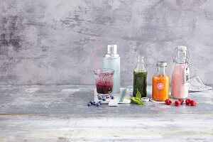 Bunte Super-Smoothies