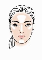 An illustration of adding make-up highlights, step 2