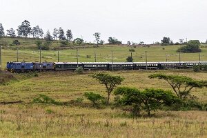 Luxuszug Rovos Rail auf der Fahrt von Pretoria nach Durban (Südafrika)