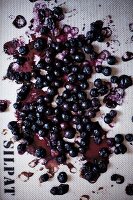 Roasted blueberries (seen from above)